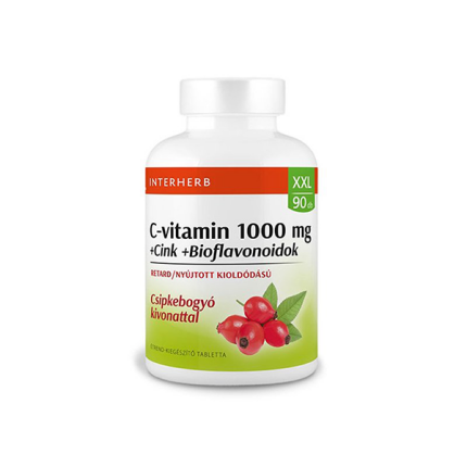 Interherb XXL C-vitamin 1000mg + cink + bioflavonoidok tabletta 90x