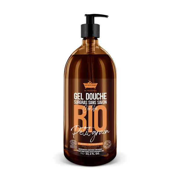 LES PETITS BAINS DE PROVENCE BIO PETIT GRAIN Virágos és egzotikus illatú tusfürdő 1000 ml