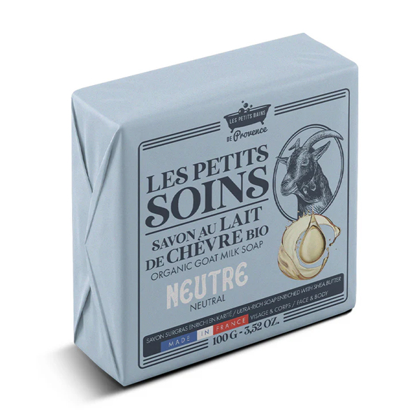 LES PETITS BAINS DE PROVENCE Les Petits Soins Bio kecsketejes szappan natúr 100 g