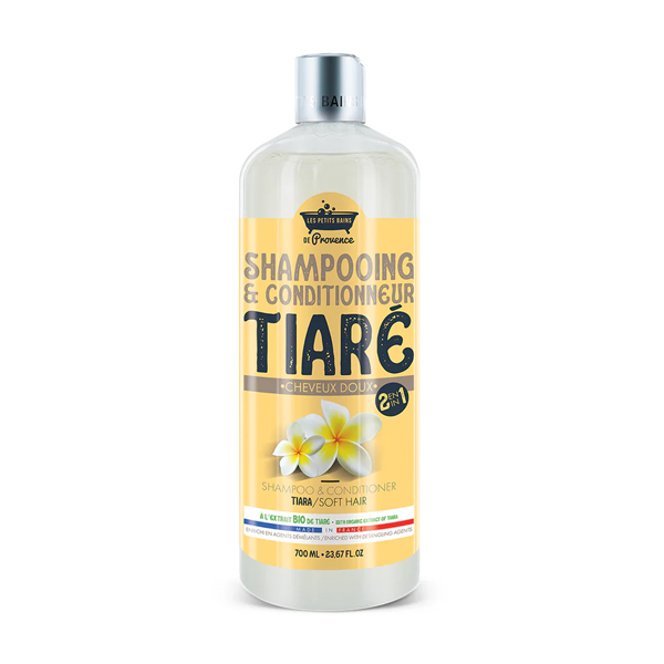 LES PETITS BAINS DE PROVENCE Puha hajra 2 az 1-ben Sampon és Balzsam, Tiaréval 700ml