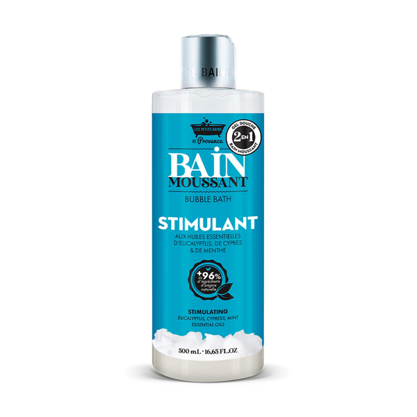 LES PETITS BAINS DE PROVENCE Stimulating Bubble Bath 2 az 1-ben stimuláló tus-és habfürdő 500 ml