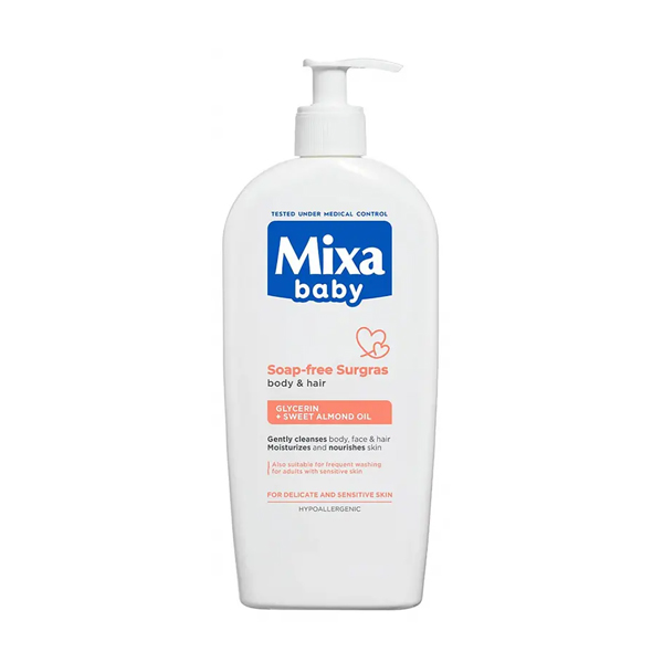 MIXA Baby Szappanmentes tusfürdő és sampon 400ml