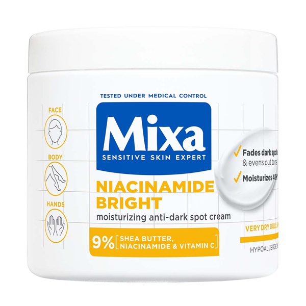 MIXA Niacinamide Bright hidratáló krém sötét foltok ellen 400 ml