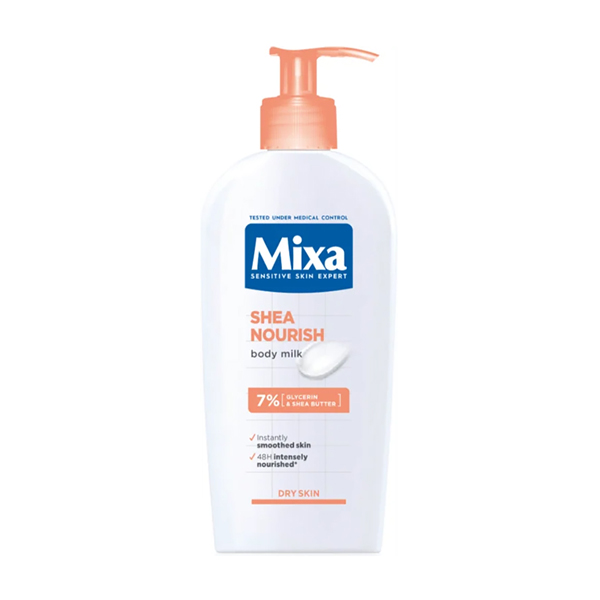 MIXA Shea Nourish Intenzíven tápláló gazdag testápoló tej 400 ml