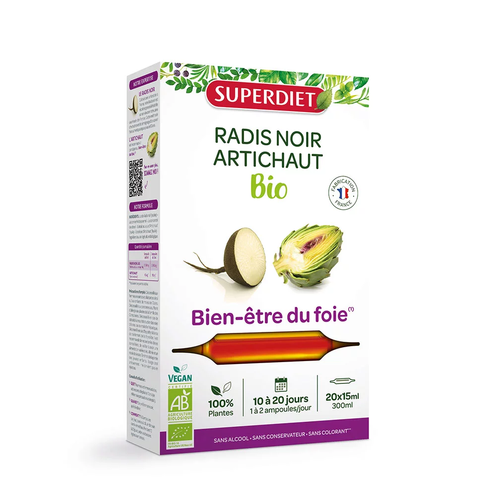 Superdiet bio fekete retek és articsóka ivóampulla