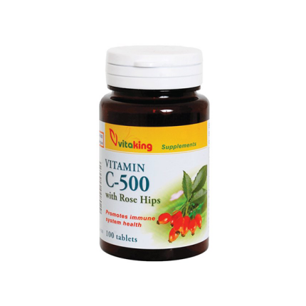 Vitaking 500mg C-vitamint és csipkebogyót tartalmazó tabletta 100x