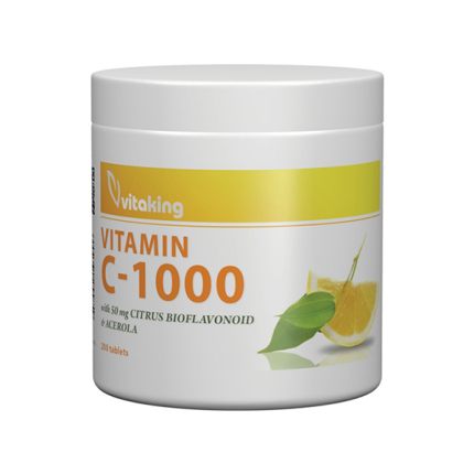 Vitaking C-vitamin 1000mg Bioflavonoid, acerola, csipkebogyó tabletta 200x