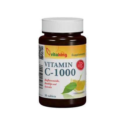 Vitaking C-vitamin 1000mg, Bioflavonoid, acerola, csipkebogyó tabletta 30x