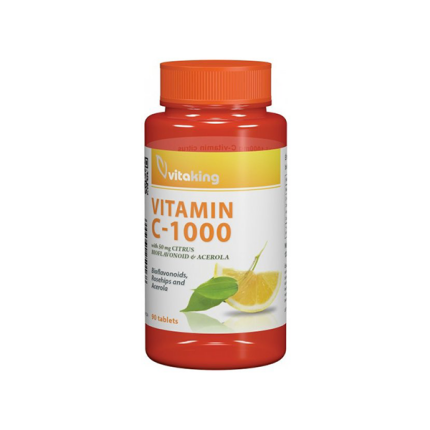 Vitaking C-vitamin 1000mg Bioflavonoid, acerola, csipkebogyó tabletta 90x